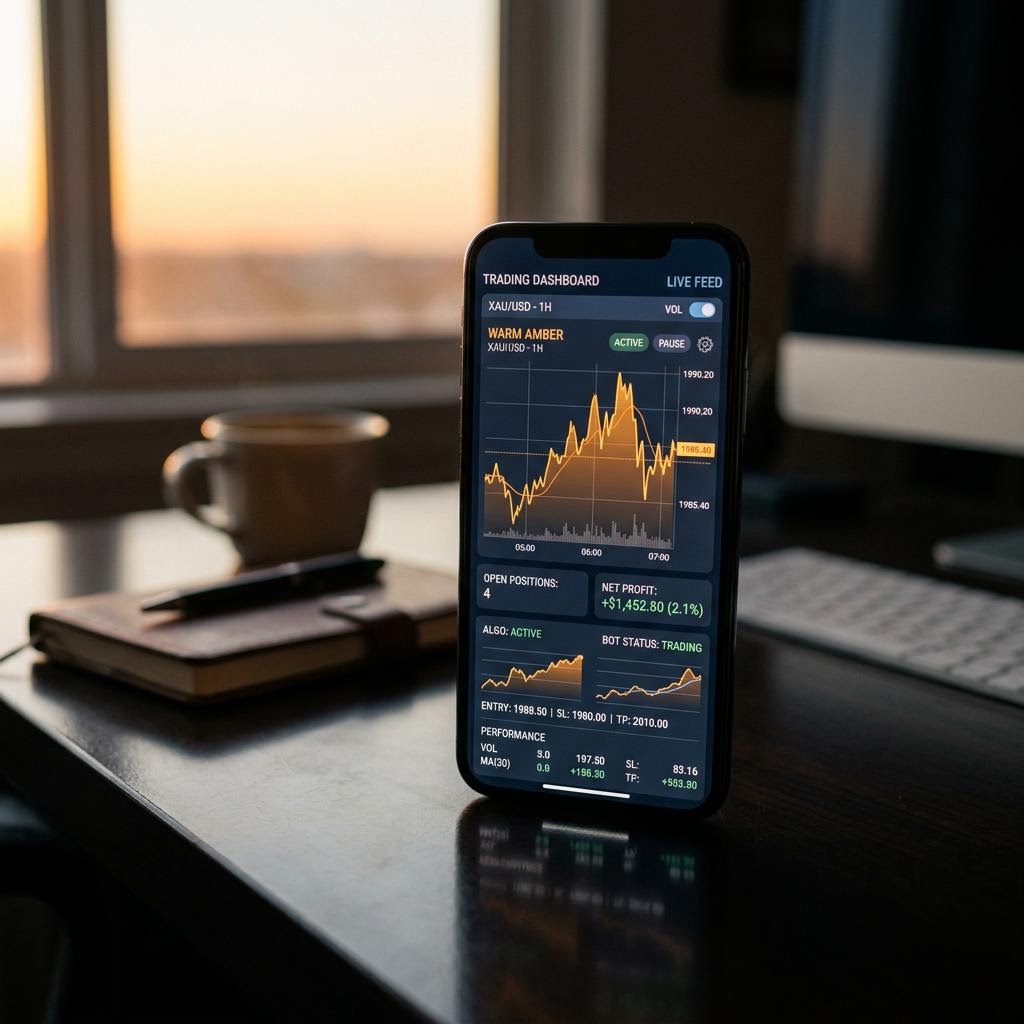 Oskrenil Puvardex AI crypto trading platform mobilgrensesnitt